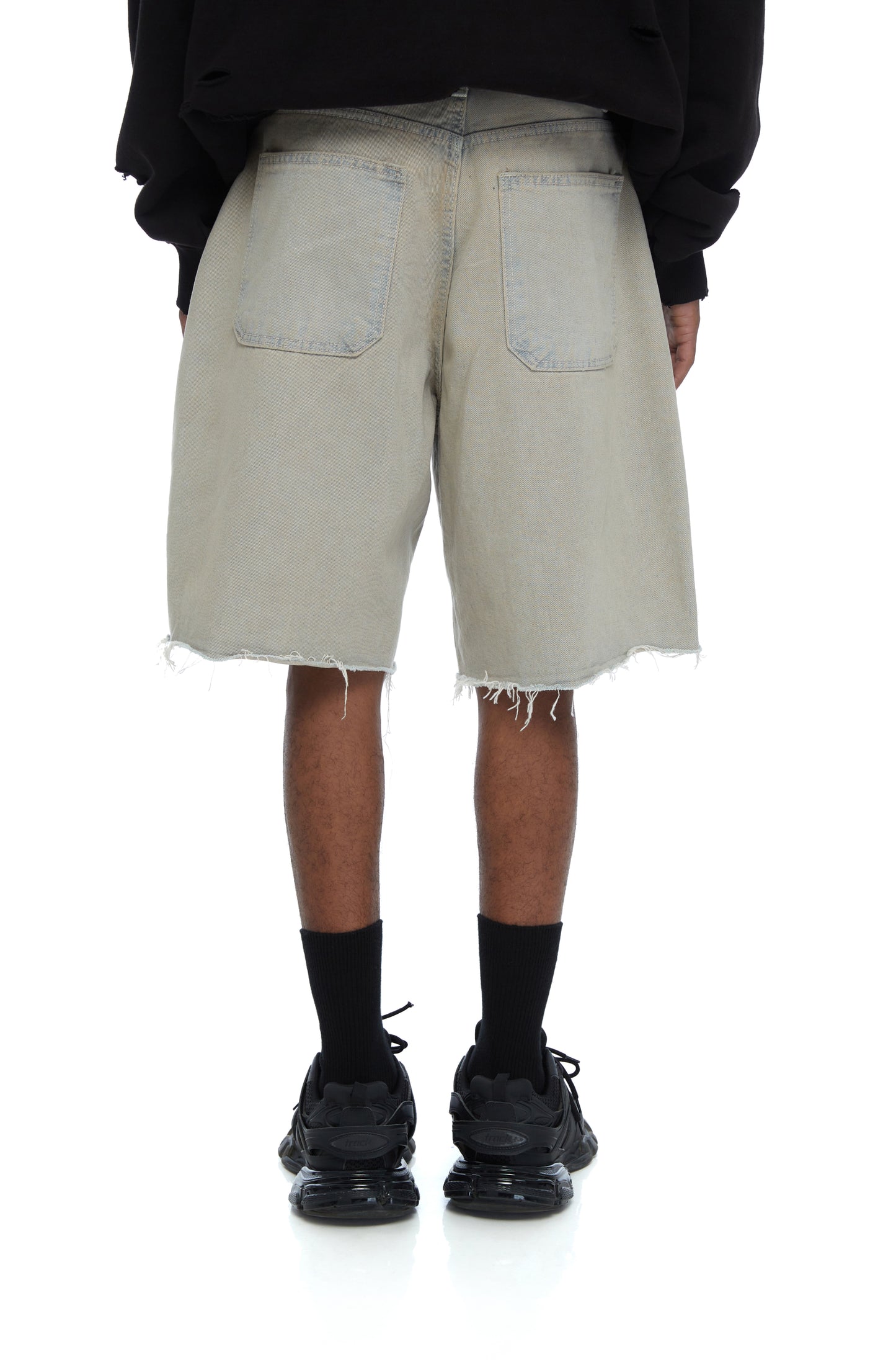 RAW CUT DENIM SHORTS