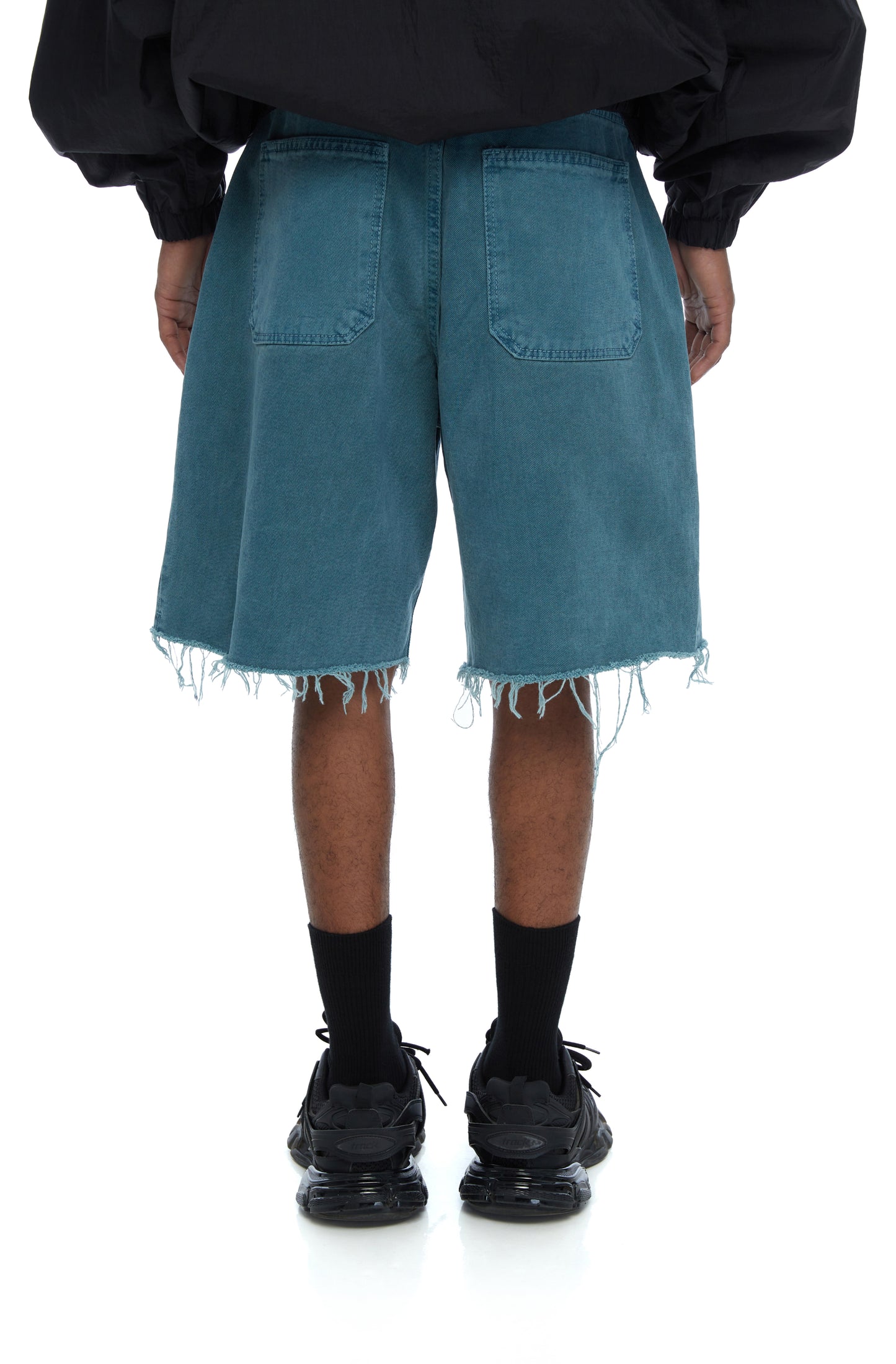 RAW CUT DENIM SHORTS